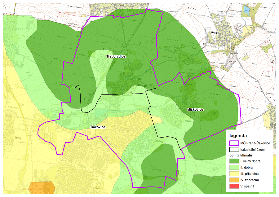 Bonita klimatu na území MČ Praha-Čakovice