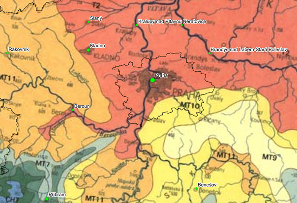 Mapa klimatických oblastí dle Quitta